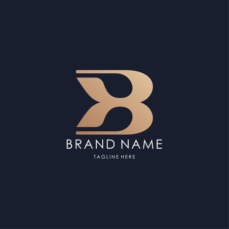 letter B K logo simple monogram initial creative lines ldesign luxury golden style a99ideのイラスト素材