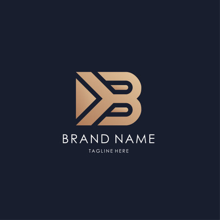 letter KB logo simple monogram initial creative lines ldesign luxury golden style a99ideのイラスト素材