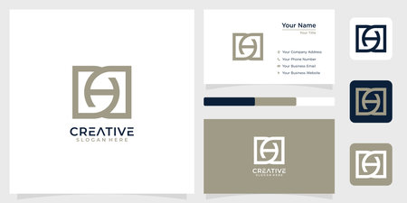 Initial letter HD monochrome monogram ine logo design creative simple and business cardのイラスト素材