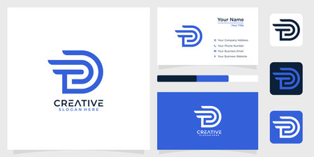Initial letter DT monogram ine techology logo design creative simple and business cardのイラスト素材