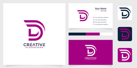 Initial letter D L purple monogram ine logo design creative simple and business cardのイラスト素材