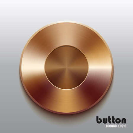 Bronze record buttonのイラスト素材