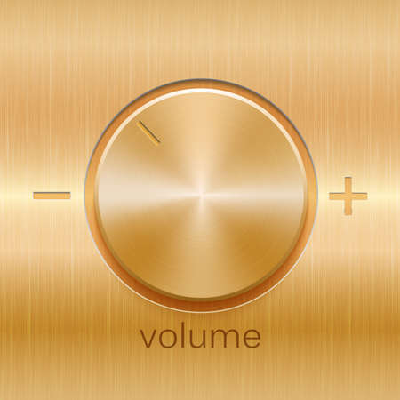 Volume sound control with golden brushed textureのイラスト素材