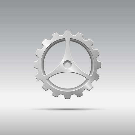Icon metal gear with cogs and three spokesのイラスト素材