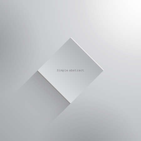 White paper square geometric element with shadow and text for example on grayscale background, created for business advertising, presentation, logo, webのイラスト素材