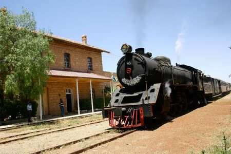 Old Train & a station - Jordanの写真素材