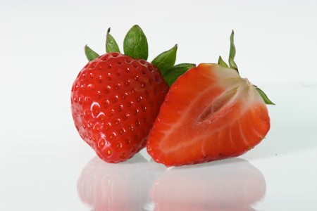 Fresh Strawberry on a white backgroundの写真素材