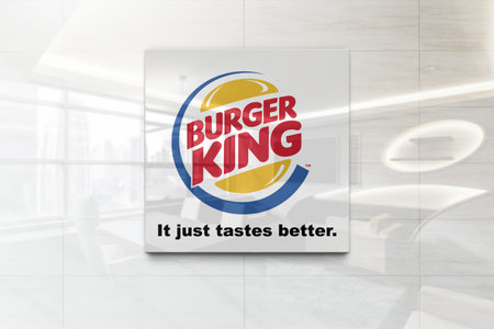 Burger King illustrative editorial logo on business wall imageのeditorial素材