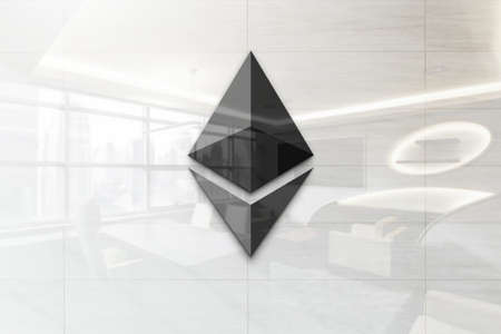 ethereum on outdoor billboard realistic textureのeditorial素材