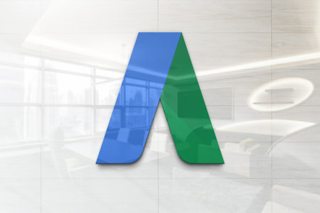 google adwords on outdoor billboard realistic textureのeditorial素材