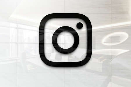 instagram glyph on outdoor billboard realistic texture