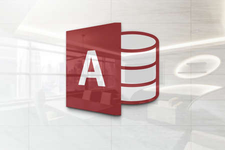 microsoft access 2013 on outdoor billboard realistic texture