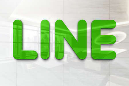 line on outdoor billboard realistic textureのeditorial素材