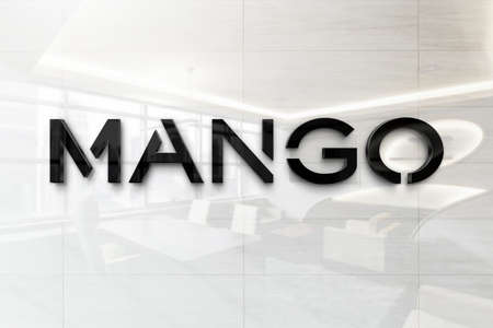 mango on outdoor billboard realistic texture