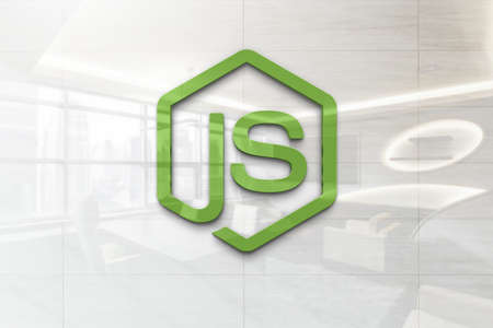 nodejs on outdoor billboard realistic textureのeditorial素材