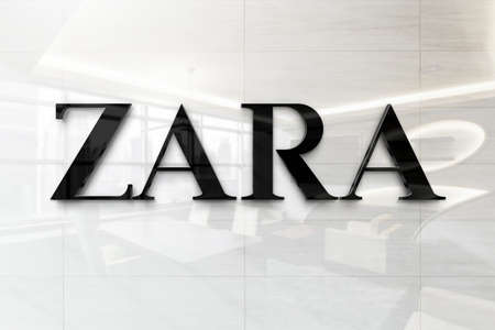 zara on outdoor billboard realistic texture