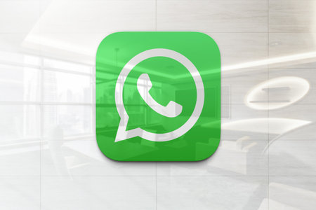 Whatsapp logo on business wallのeditorial素材