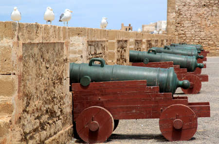 Brass cannons in Skala de la ville - an impressive bastion in Essaouiraの写真素材