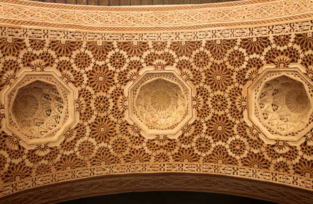 Engrave Details on the walls inside Telouet Kasbah