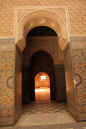 Stunning artwork inside the Telouet Kasbah, Morocco