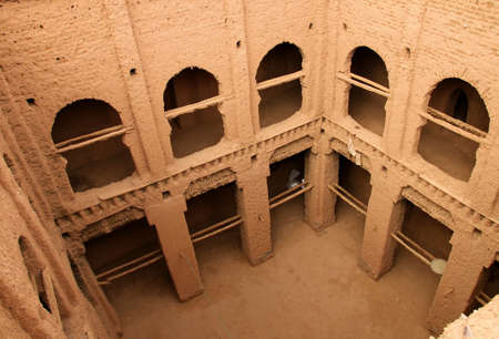 Interior of a beautiful kasbah in Draa Valley, Moroccoのeditorial素材