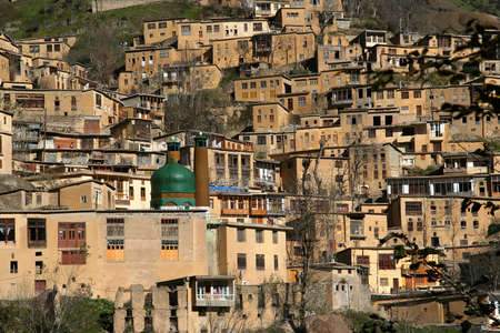 Mountain village Masuleh in northern part of Iranの写真素材