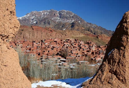 Mountain village Abyaneh in central part of Iranの写真素材