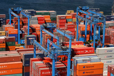 Cargo in the port in Valparaiso, Chile