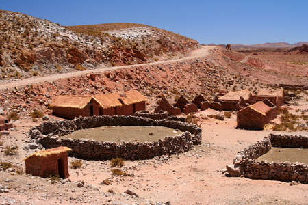 Remnants of the old and abandoned village in the Argentinian northの写真素材