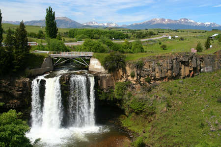 Small waterfall in Chilean Patagoniaの写真素材