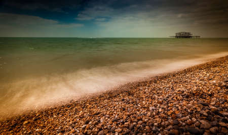 Brighton coastline on a summer afternoon, UKの写真素材