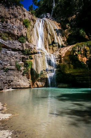 Beautiful waterfall on the Tsiribihina river in Madagascarの写真素材