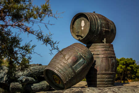 Sculpture of the three barrells in Maspalomas Gran Canariaの写真素材