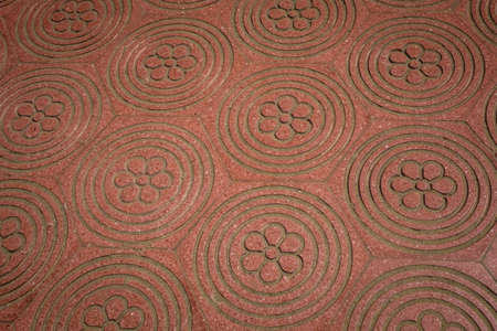 Granite floor pattern  flowers inside circles
