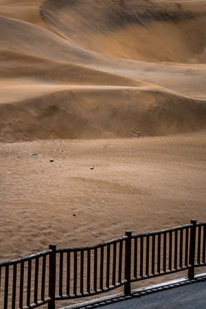 Lookout for the stunning sand dunes in  the Natural Reserve of Dunes of Maspaloma in Gran Canariaの写真素材
