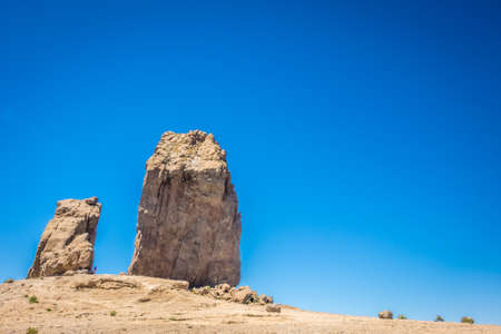 Gigantic Roque Nublo monolith in Gran Canaria Spainの写真素材