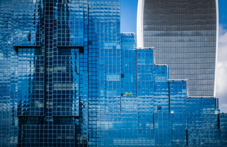 Close up of modern commercial architecture in London, UK