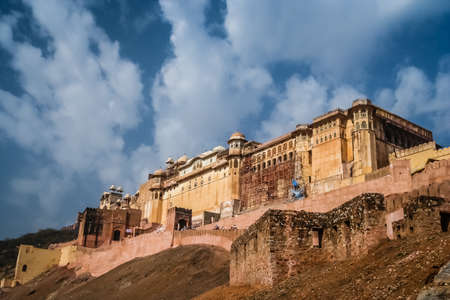 Impressive Amber Fort near Jaipur city in Rajasthan, India