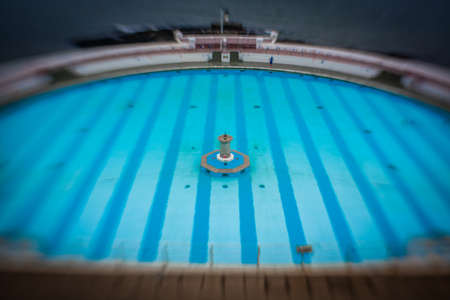 Tinside Lido in Plymouth on a rainy day, Englandの写真素材