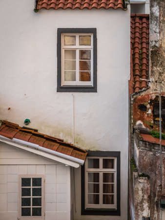 View of the old home in Ponta Delgada, Azores, Portugalの写真素材