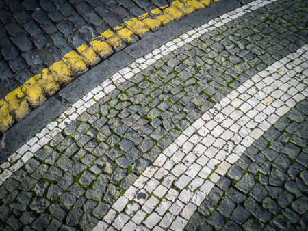 Close up of a cobblestones on a streetの写真素材