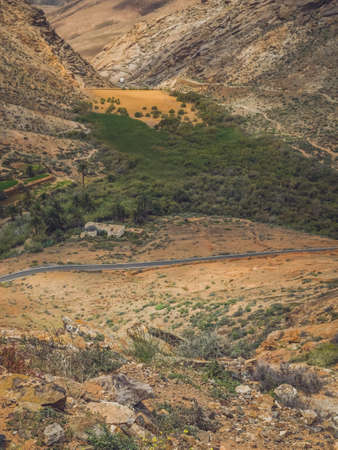 Penitas dam in the Pajara municipality in Fuerteventura, Canary Islands, Spainの写真素材