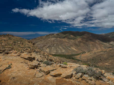 Dry landscape of Fuerteventura, Canary Islands, Spainの写真素材