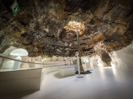 Lanzarote, Spain -  August 22, 2016: Underground chamber in the Cesar Marique Foundation in Tahiche, Lanzarote, Canary Islands, Spainのeditorial素材