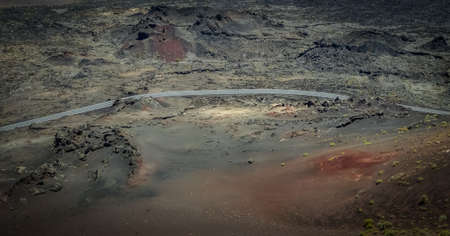 Volcanic landscape of the Timanfaya National Park ( also called The Montanas del Fuego or Mountains...
