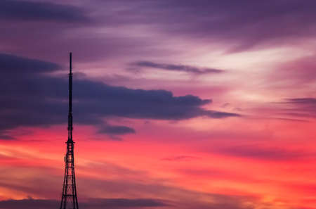 Crystal Palace transmitting station at dusk, Bromley, London, UKのeditorial素材