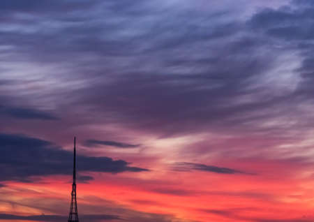 Crystal Palace transmitting station at dusk, Bromley, London, UKのeditorial素材