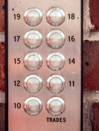 Entry phone keypad next to the doors to private property in Londonの写真素材