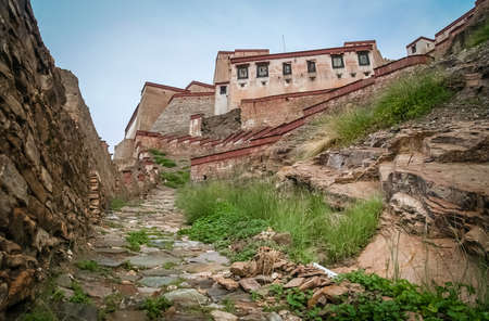Tibetan Fort in Gyangze in central Tibetのeditorial素材