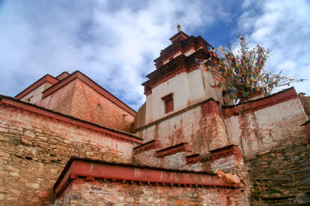 Tibetan Fort in Gyangze in central Tibetのeditorial素材